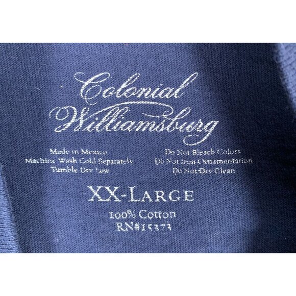 Colonial Williamsburg Deer Old Mum Spiced Ale Blue T-Shirt Size XXL - Picture 3 of 5